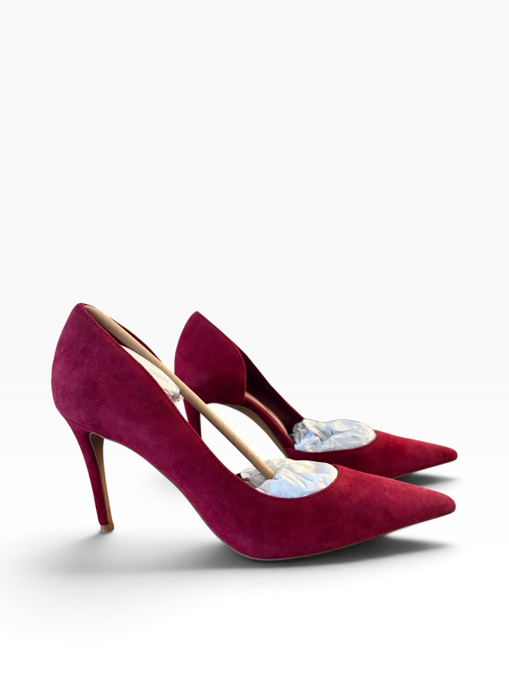 Aldo Chelsey Wine Red Suede Pointed-Toe Heels